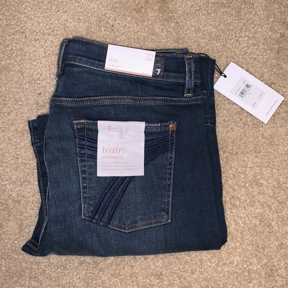 7 FOR ALL MANKIND, b(air) Authentic, dojo flare leg trouser in size 32